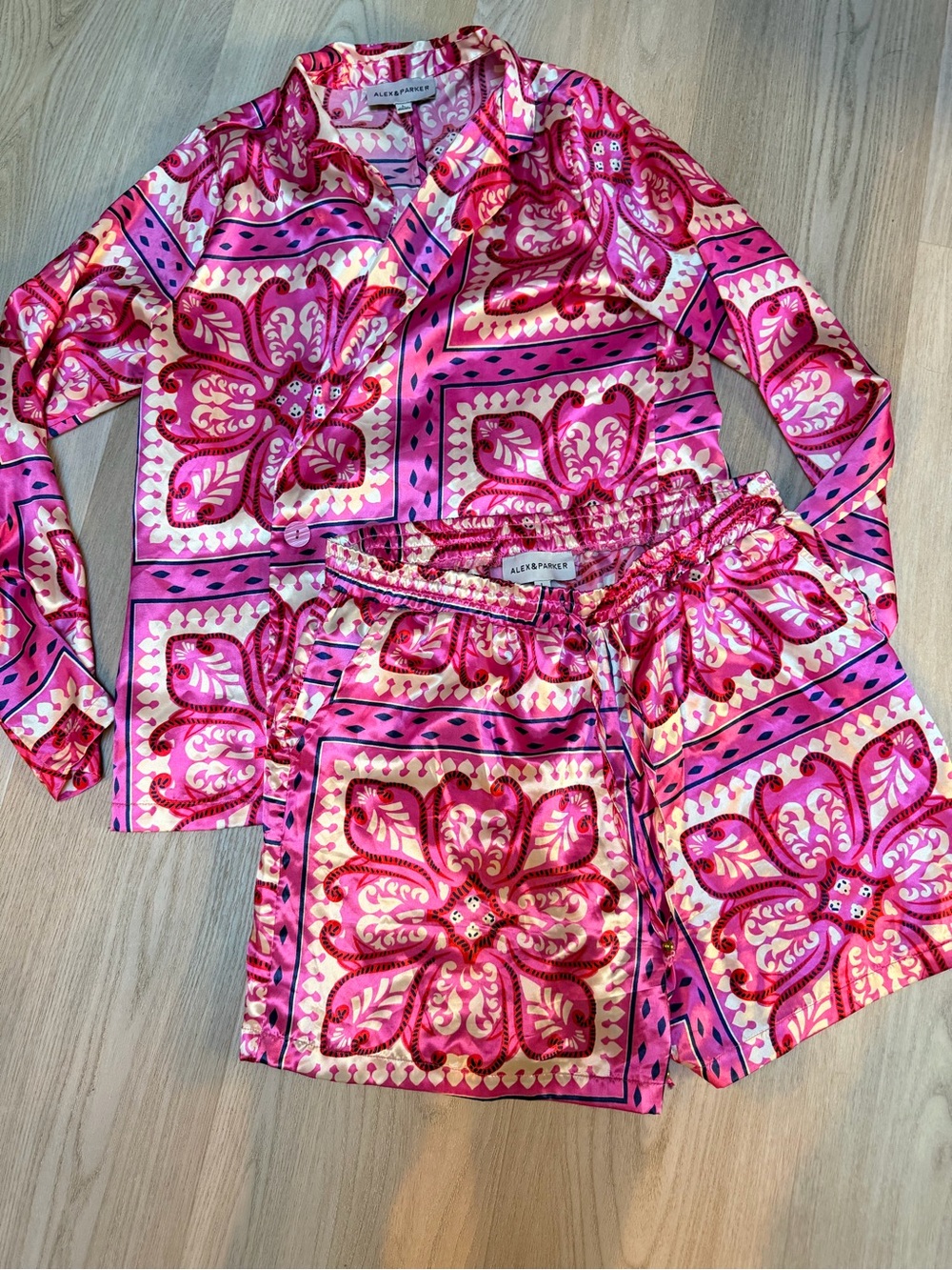 Pink Patterned Pajama Set by